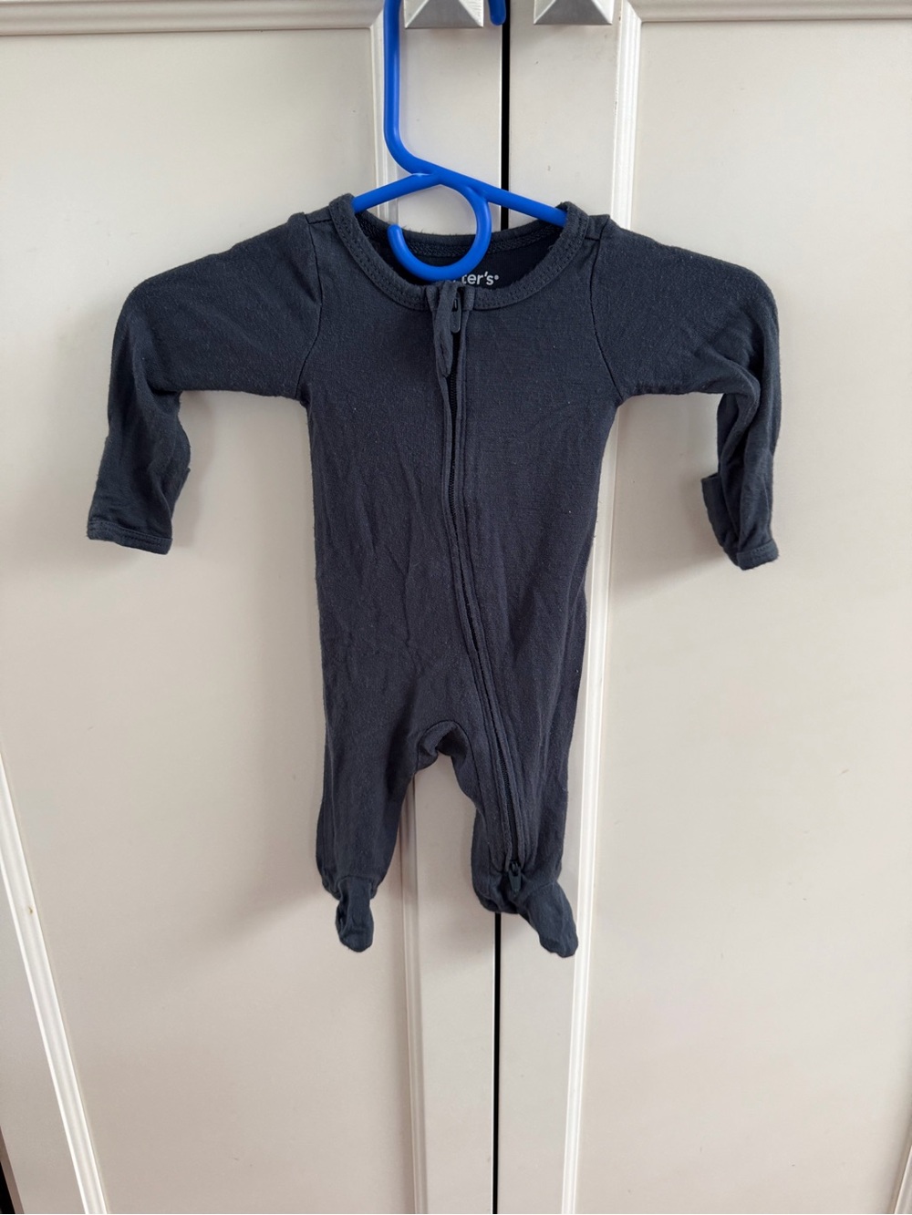 Carter's premie grey Footed Zip One-Piece for Kids